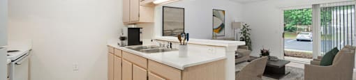the preserve at ballantyne commons apartment kitchen and living room