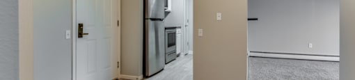Renovated Apartment interior with wood flooring