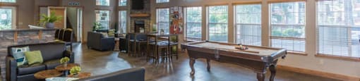 Clubhouse With Billiards Table at Highland Village Apartments, Flagstaff, AZ