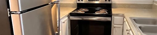 Stainless steel dishwasher, refrigerator, oven/range