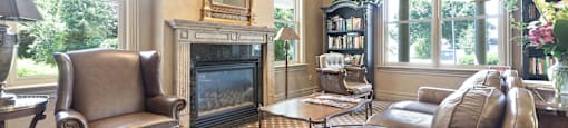 Library with Fireplace at Walden Pond in East Moriches, NY 11940
