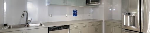 Kitchen in Resident Lounge at Aurora, North Bethesda, MD 20852