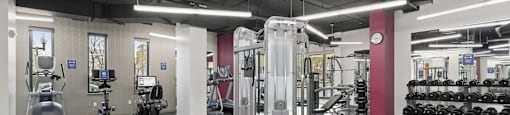Newly Renovated Fitness Center at Aurora Apartments, North Bethesda, MD