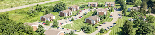 Aerial view1 at Sandhurst Apartments, Zanesville, Ohio
