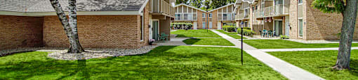 our apartments showcase a beautiful lawn