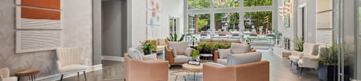the lobby at the preserve apartments