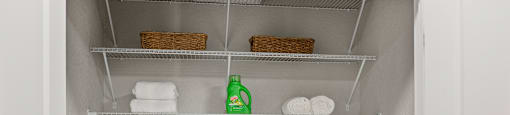 A laundry room with a washer and dryer.