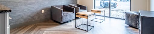 Bright Lobby at Latitude at South Portland Apartment, Maine, 04106