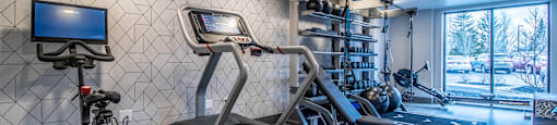 Cardio Machines In Gym at Latitude at South Portland Apartment, Maine, 04106