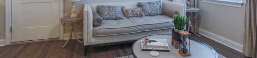 Luxurious living room at Highland Hills Apartments in Grovetown, Georgia