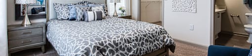 our apartments offer a bedroom with a king sized bed
