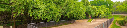 A fenced area with a sign that says "Safety First" on it.