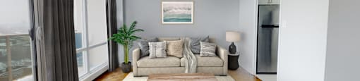 Living room with sofa, coffee table