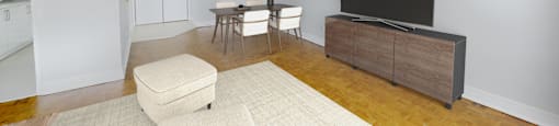 Living area and dining area
