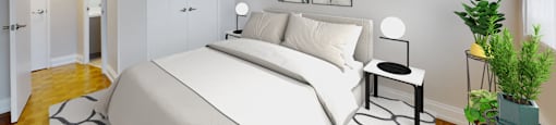 Bedroom with bed and closet