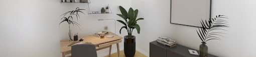 Desk and working area