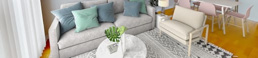 Living room with sofa and coffee table