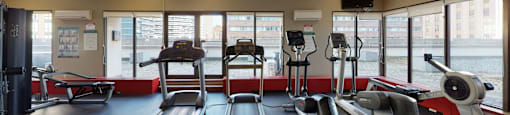 Fitness room with ellipticals and treadmills