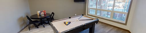 Games room with pool table