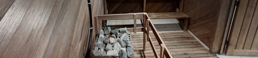 Sauna room with seating