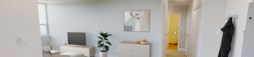 A White living room and hallway