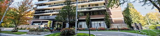 An exterior view of 50 Prince Arthur surrounded by trees