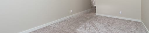 A room with a carpeted floor and a white ceiling.