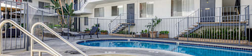 our apartments have a large swimming pool in front of our building