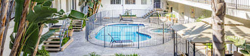 our apartments showcase an unique swimming pool