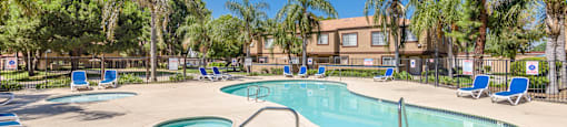 the swimming pool at our apartments