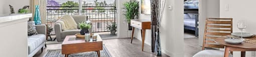 a living room in Summit on Woodman apartments