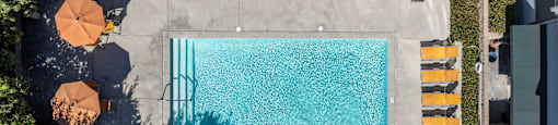 a birds eye view of the pool at the grove resort  spa