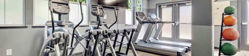fitness center with tv