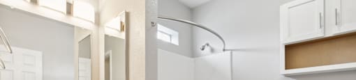 a bathroom with a toilet sink and tub and a mirror