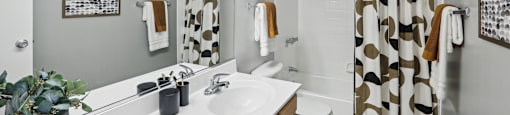 the preserve at ballantyne commons apartments bathroom with sink and shower