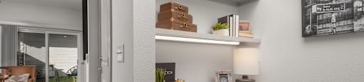 view of living room from entry way with desk and office space at the preserve at