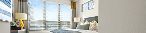 bedroom of an apartment at ironridge at hill country village