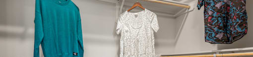 closet of an apartment at ironridge at hill country village