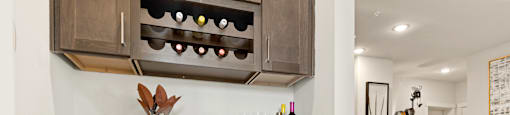 kitchen of an apartment at ironridge at hill country village
