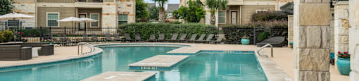 our apartments have a large swimming pool in front of our building