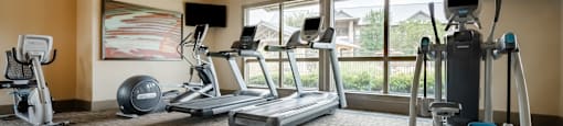 the gym at the shiloh green apartments in kennesaw, ga