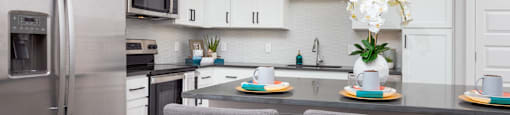 kitchen at the cannery at the packing district apartments