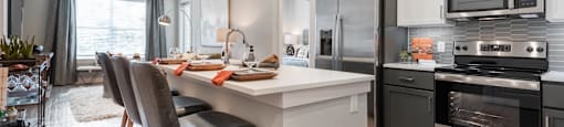 interior of an apartment at the cannery at packing district