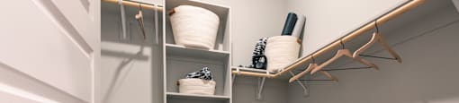 closet of an apartment at the cannery at packing district