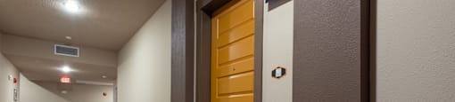 front door of an apartment at the cannery at packing district