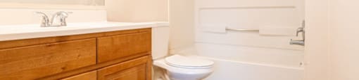 a bathroom with a toilet and a sink