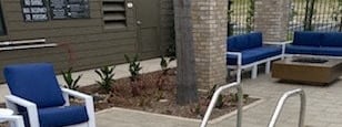 a small swimming pool with a stainless steel hand railat Westbury Apartments, Rancho Cucamonga, California