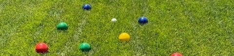 a group of colored balls in the grassat Westbury Apartments, Rancho Cucamonga, 91739
