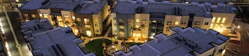 a birds eye view of a neighbourhood at night with street lightsat Westbury Apartments, Rancho Cucamonga, CA, 91739