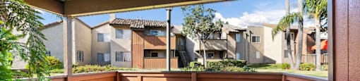 Porch at The Oaks Apartments, Upland, CA, 91786